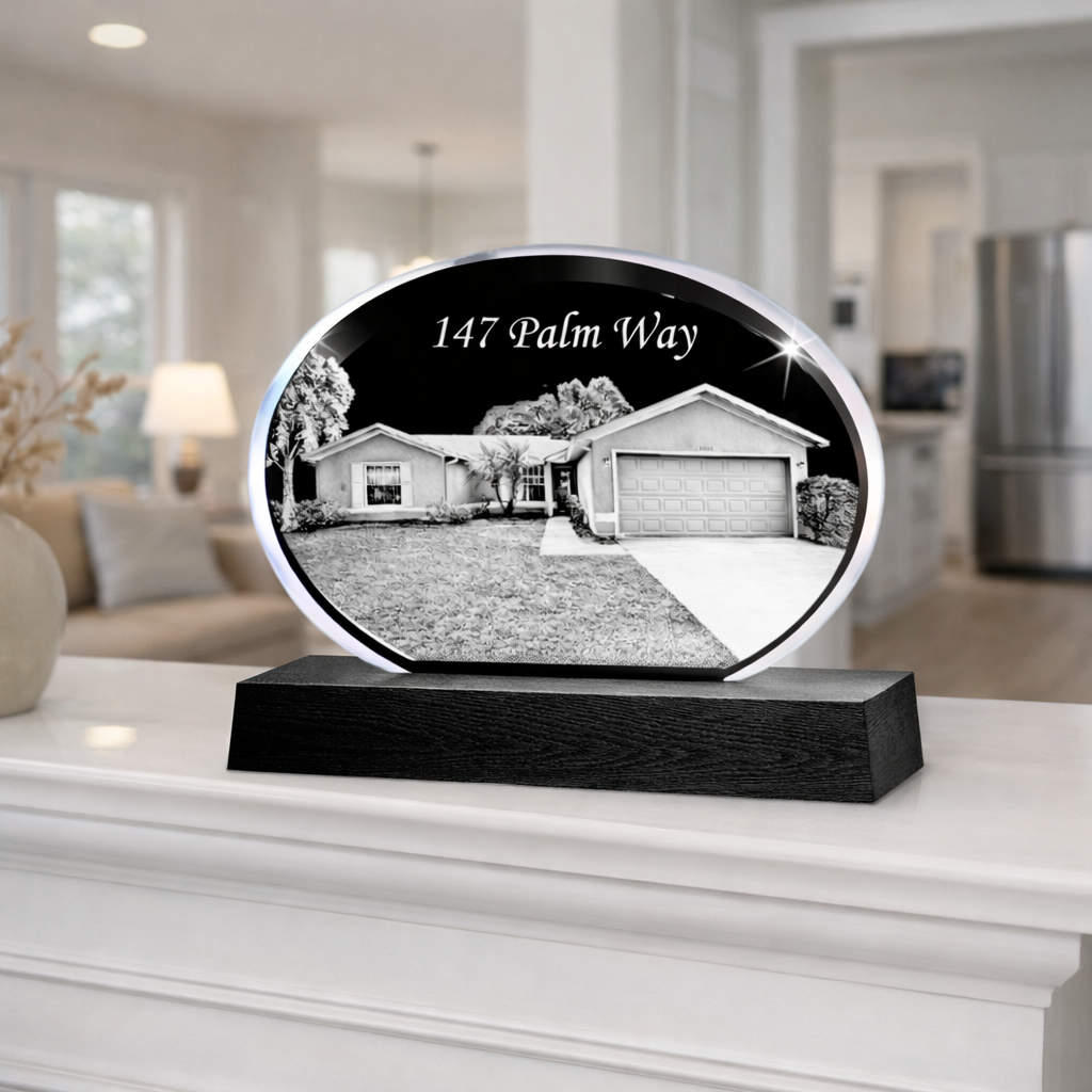 Personalized Closing Gift Oval Crystal